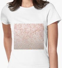 Mixed Rose Gold Glitzer Farbverläufe Tailliertes T-Shirt für Frauen
