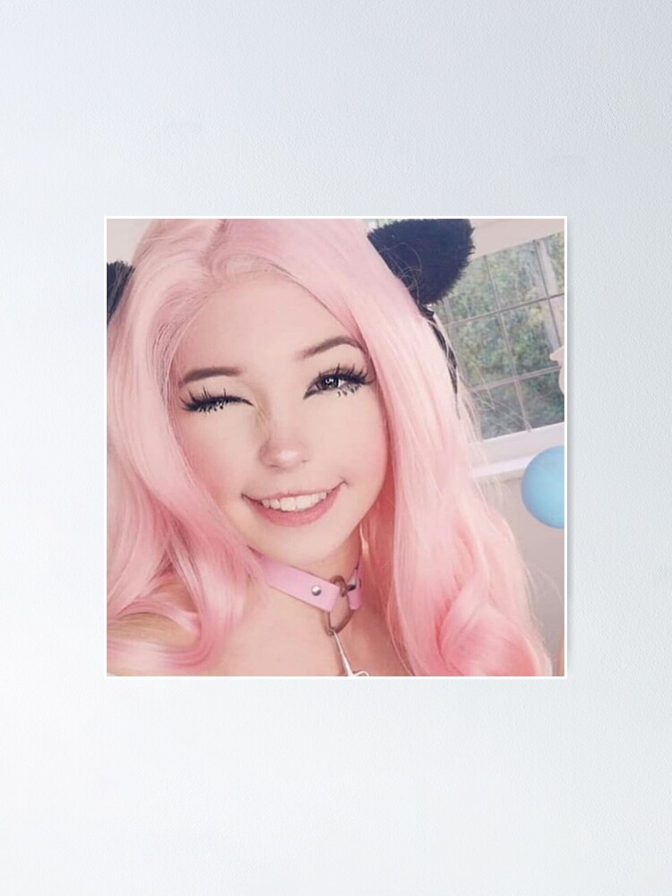 Belle Delphine Artwork with her tongue Poster