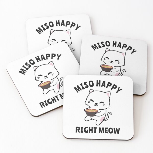 Item preview, Miso Happy - Cute Anime Cat Kawaii Pun designed and sold by EstelleStar.