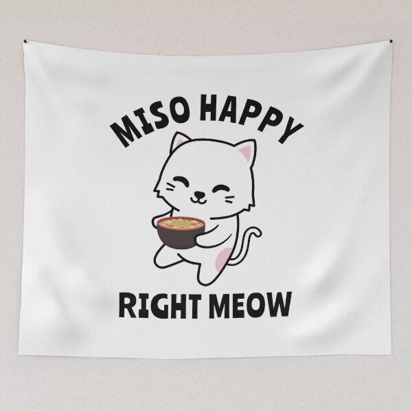Item preview, Miso Happy - Cute Anime Cat Kawaii Pun designed and sold by EstelleStar.