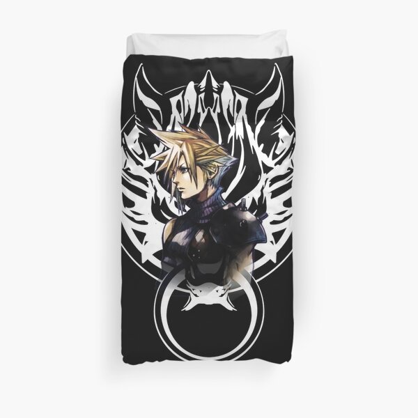 Cloud Strife and Fenrir - Version 2 Duvet Cover