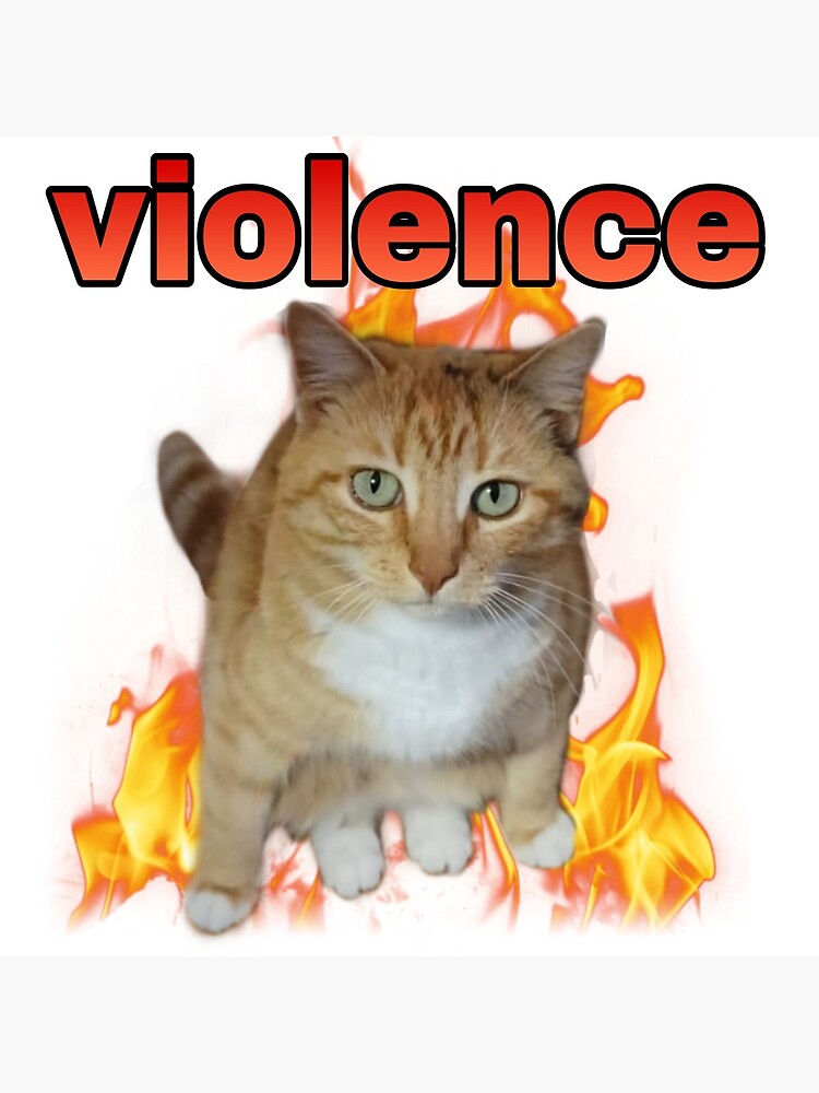 "fire cat meme" Poster for Sale by selflessgul Redbubble