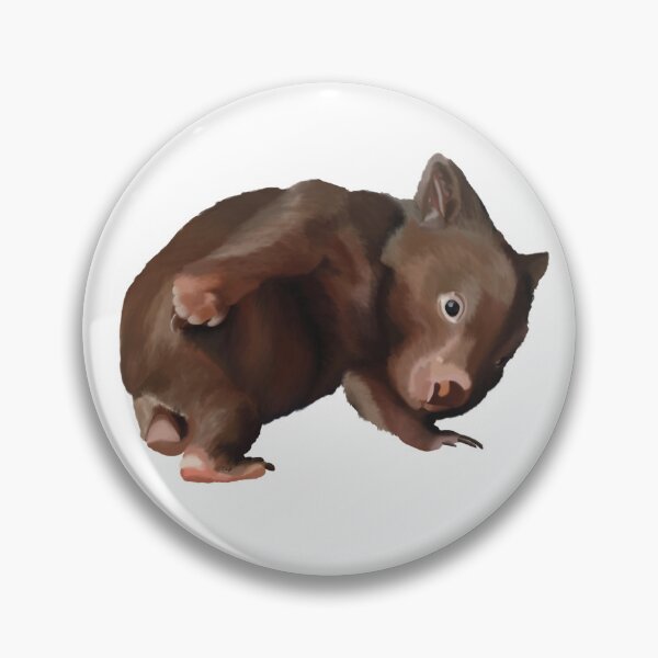 Artikelvorschau, Baby-Wombat-Illustration, Joey-Wombat-Kunst, realistische australische Wombat-Grafik. Dekor im australischen Stil entworfen und verkauft von PlumpPlumStudio.