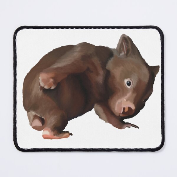 Item preview, Baby Wombat illustration, joey wombat art, realistic australian wombat artwork. Australian theme decor designed and sold by PlumpPlumStudio.
