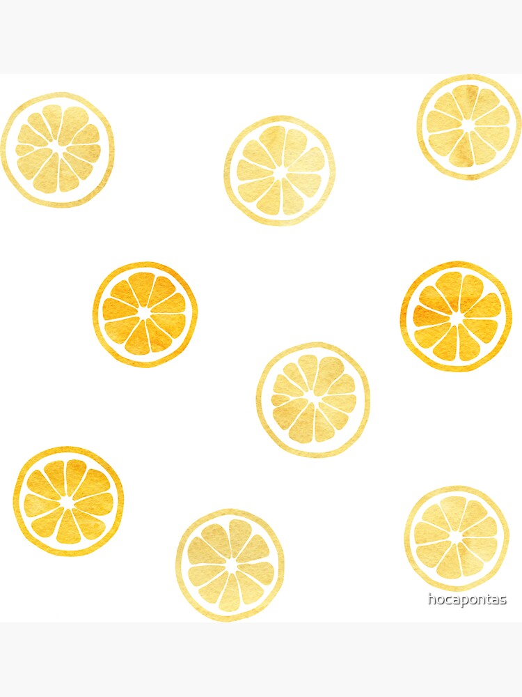 Yellow Watercolor Lemon Slices Pattern by hocapontas
