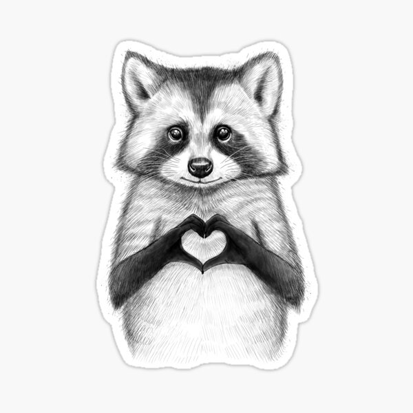 Item preview, Raccoon with heart designed and sold by NIKITA KORENKOV NikKor.