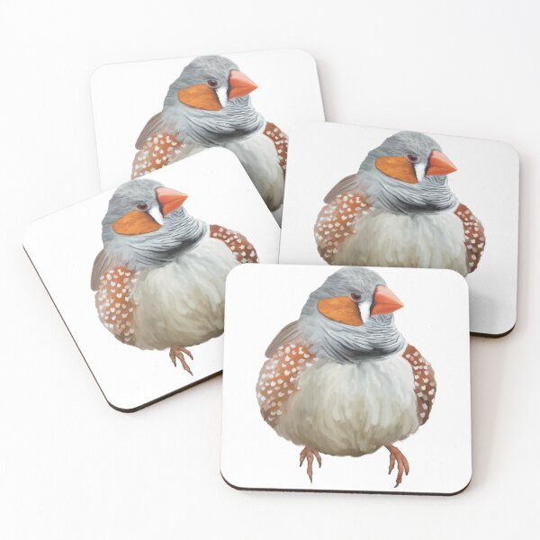 Item preview, Fat, fluffy Zebra Finch, absolutely gorgeous little Australian bird.  designed and sold by PlumpPlumStudio.
