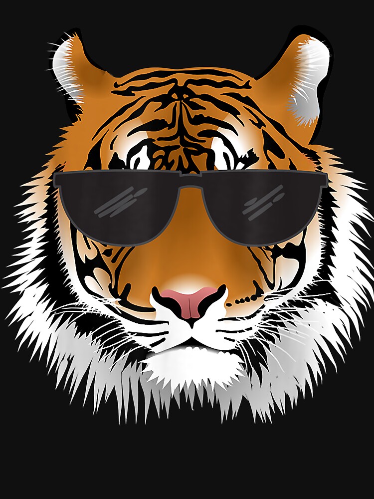 : Cool Bengal Tiger with Sunglasses Pullover Hoodie