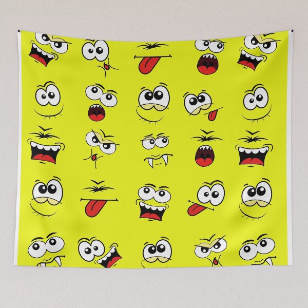 Item preview, Cartoon faces smiling and making funny gestures, caricature designed and sold by Denisse diseno.