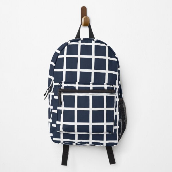 Item preview, Navy Blue and White Grid Line Pattern designed and sold by JienChan26.