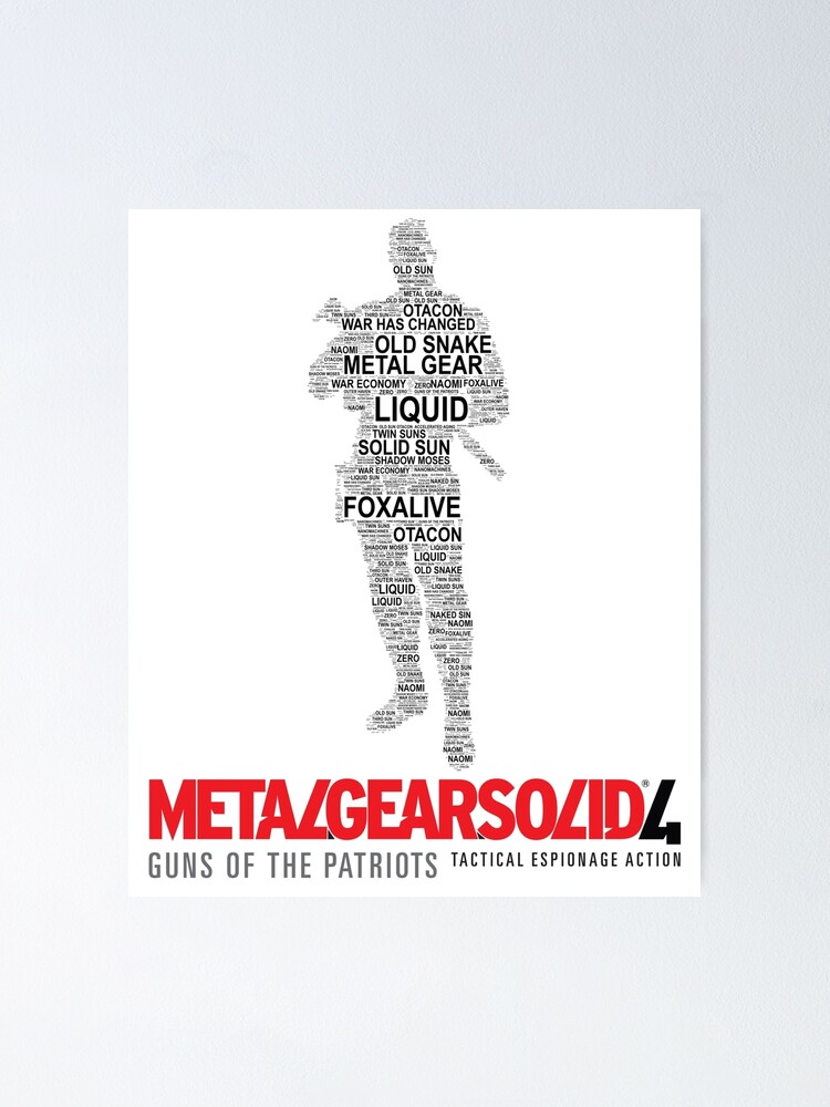 Metal Gear Solid 4 Poster Poster for Sale by xVANQUISHx