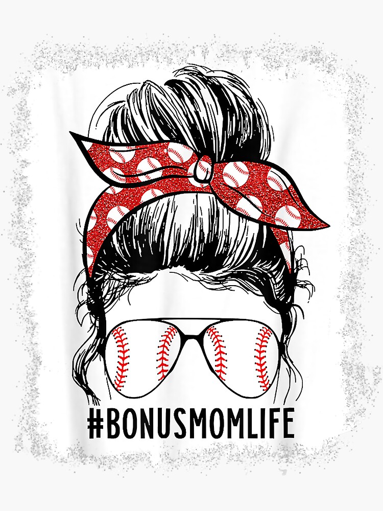 Bleached Baseball Mom Life Messy Bun Baseball Player Mom Shirt & Tank Top 