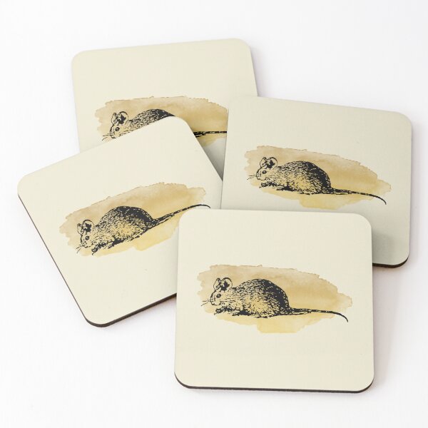 Item preview, Vintage Mouse Illustration, Yellow Watercolor Wash designed and sold by Vintustration.
