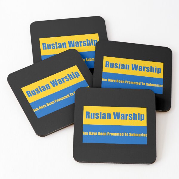 Item preview, Russian Warship - You Have Been Promoted To Submarine (Ukrainian Flag)   designed and sold by Uogfrso.