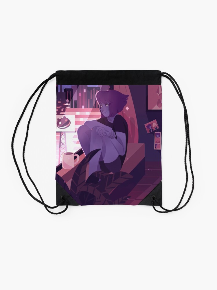 Thumbnail 2 of 3, Drawstring Bag, Single Gem in the big city designed and sold by Anushbanush.