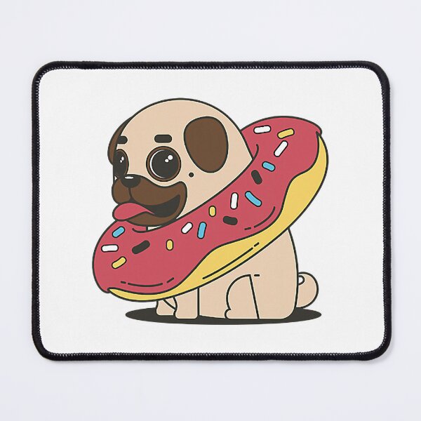 Item preview, Cute Cartoon Pug Dog With Donut Adorable designed and sold by BernardMurray.