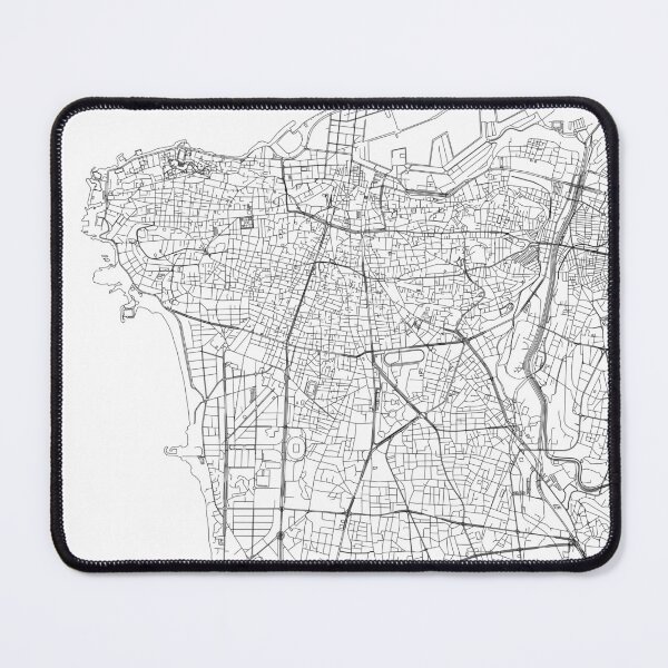 Item preview, Beirut White Map designed and sold by multiplicitymap.