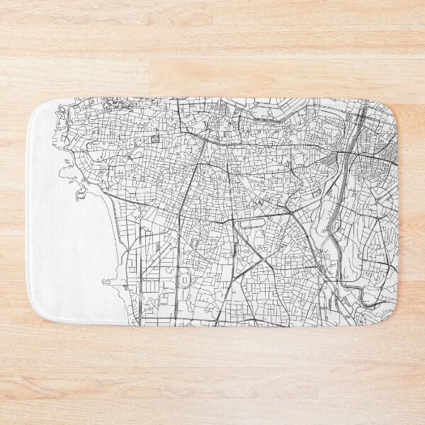 Item preview, Beirut White Map designed and sold by multiplicitymap.