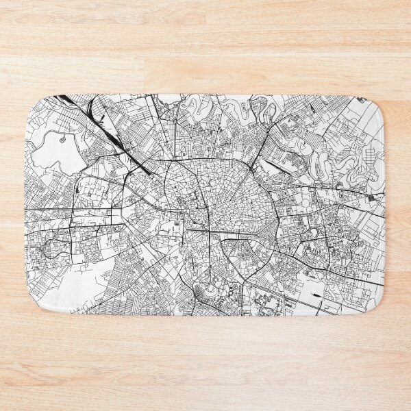 Item preview, Bucharest White Map designed and sold by multiplicitymap.
