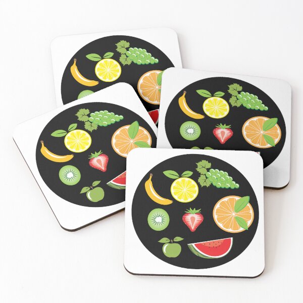 Item preview, Black circle with various fruits inside designed and sold by greengoodnich.