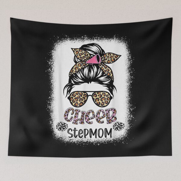 Item preview, Cheer Stepmom Leopard Messy Bun Cheerleader Bleached designed and sold by Evrard122344.