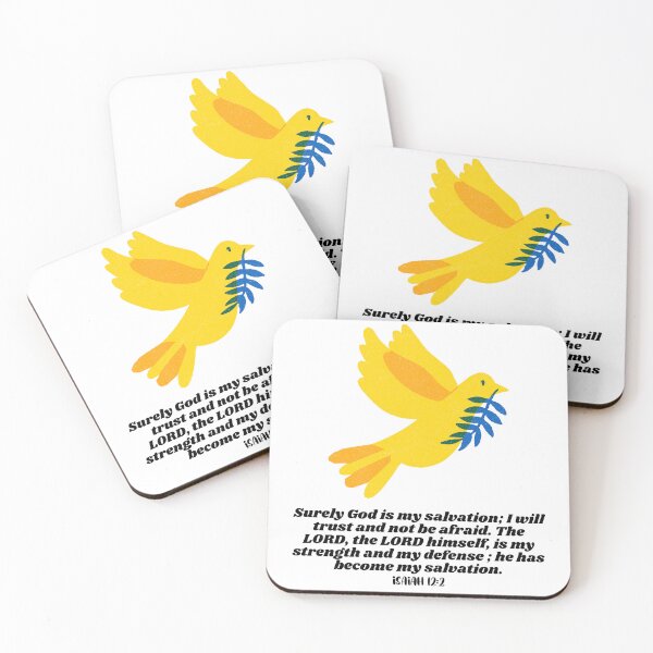 Item preview, Peace Dove for Ukraine - Bible Text Isaiah 12:2 designed and sold by Mechanical-Artt.