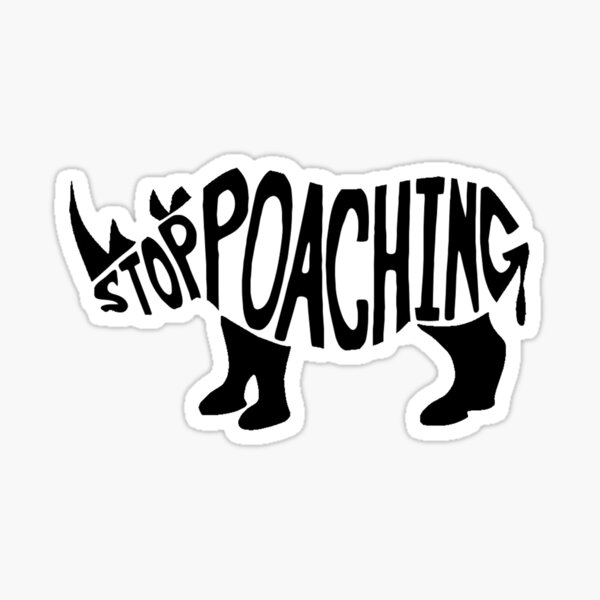 Stop Poaching Rhino: Black Sticker