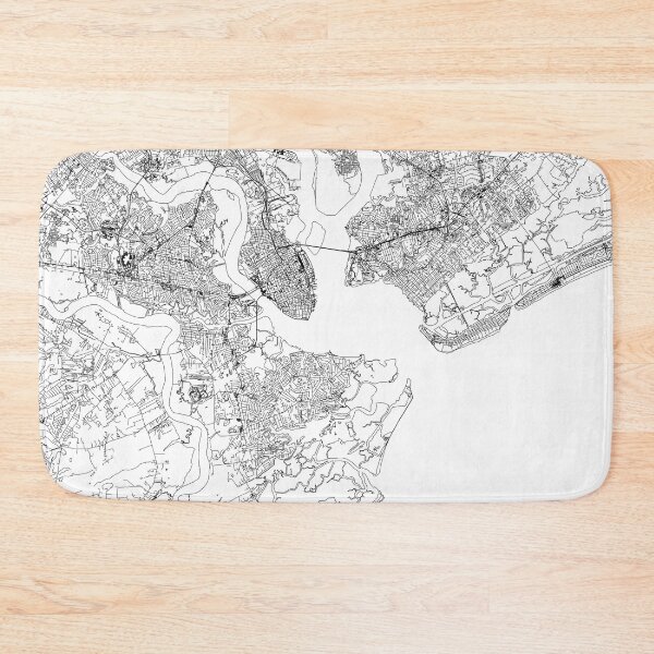 Item preview, Charleston White Map designed and sold by multiplicitymap.