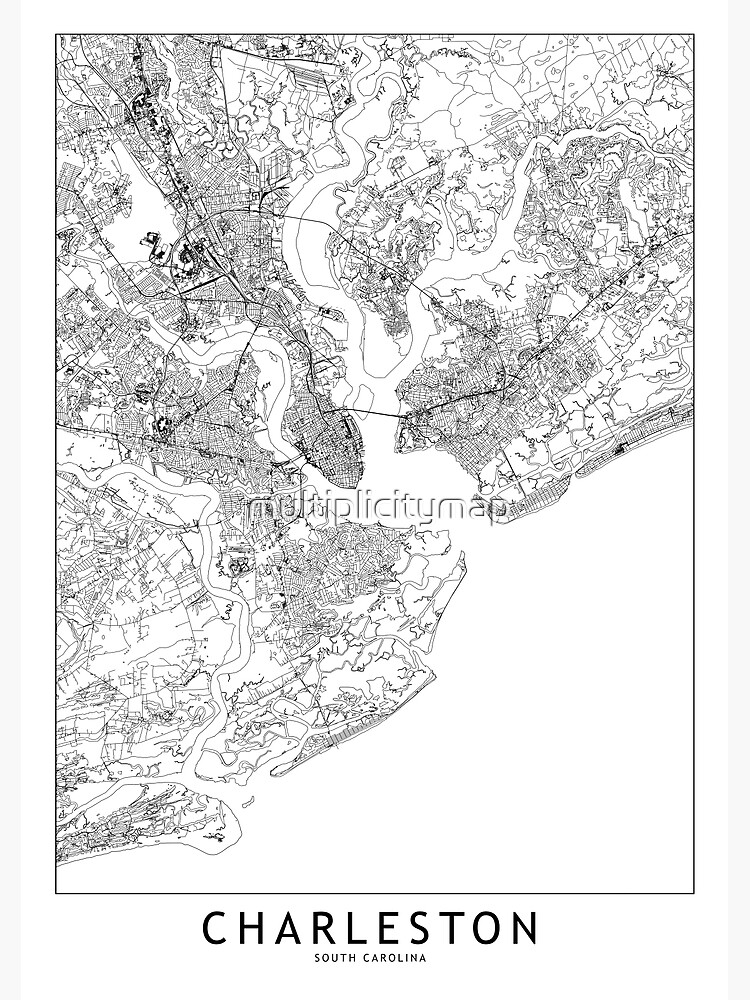 "Charleston White Map" Photographic Print by multiplicitymap | Redbubble