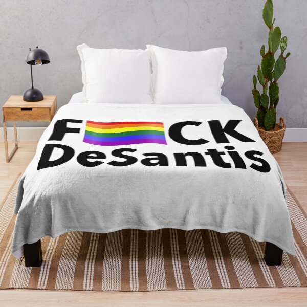 Item preview, FCK DeSantis - Censored with a Gay Pride Flag (black) designed and sold by Thelittlelord.