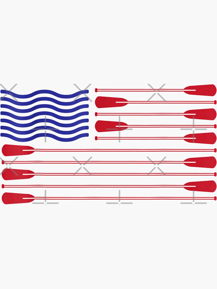 "American Flag Crew Rowing TShirt Rowing Oar Tee" Sticker by