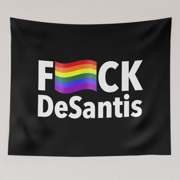 Item preview, FCK DeSantis - Censored with a Gay Pride Flag (white) designed and sold by Thelittlelord.