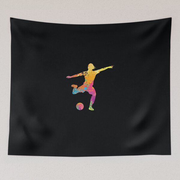 Item preview, Multicolored Soccer Goal Kick Footbal Player designed and sold by DeannaMarks.