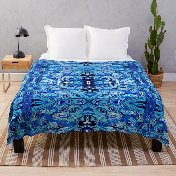 Item preview, Abstract Blue, Turquoise, Navy, and White Painting designed and sold by Creative-Voyage.