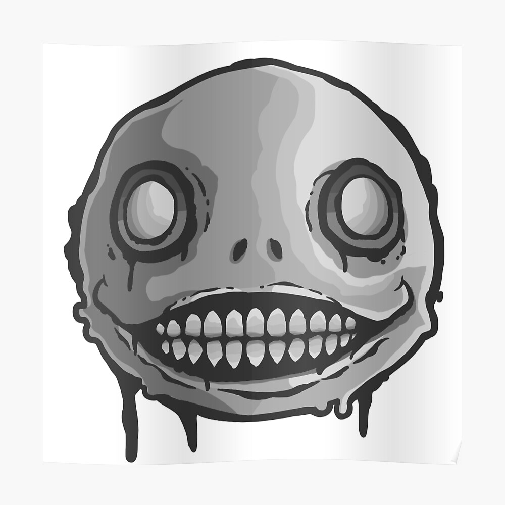 NieR Emil S Mask Poster By Ulteh Redbubble   Poster,840x830,f8f8f8 Pad,1000x1000,f8f8f8.u5 