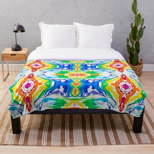 Item preview, Abstract Red, Orange, Yellow, Green, Blue, Purple, and White Painting designed and sold by Creative-Voyage.