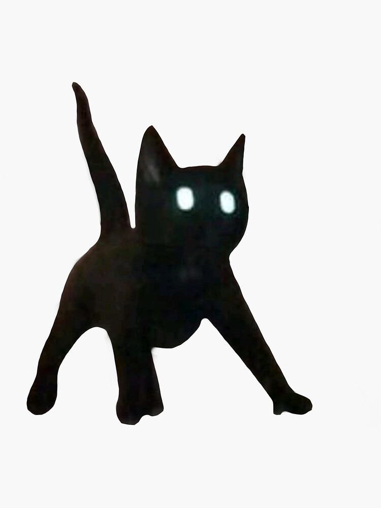 "Cursed black cat kitten meme" Sticker for Sale by baibiclub | Redbubble