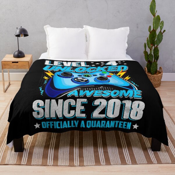 Item preview, Level 4 Unlocked Officially A Quaranteen 4th Birthday 2018 T-Shirt designed and sold by abigailbullock.