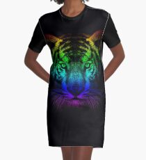 Tigergesicht T-Shirt Kleid