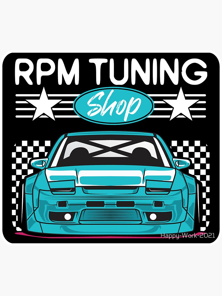 "RPM Tuning Shop / Car / Motorsport / Hobby" Sticker by HappyWork2021