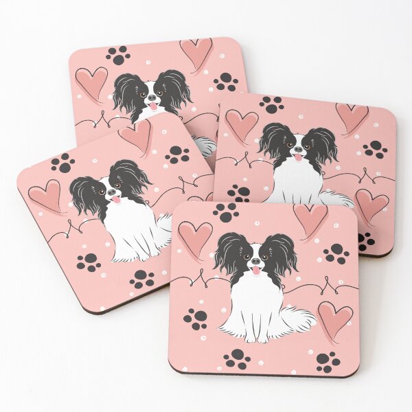 Item preview, LOVE Black White Papillon Dog designed and sold by Lulupainting.