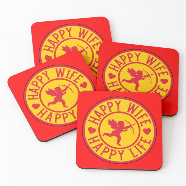 Item preview, Happy Wife, Happy Life - Funny Marriage Quotes designed and sold by kcaandwu.
