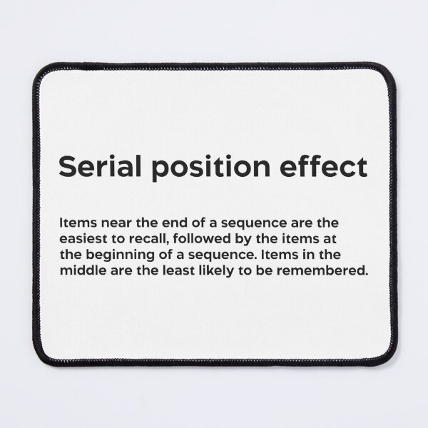 Item preview, Serial position effect black designed and sold by EdimQuotes.