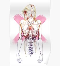 Cyborg Girl Spine (pink) Poster