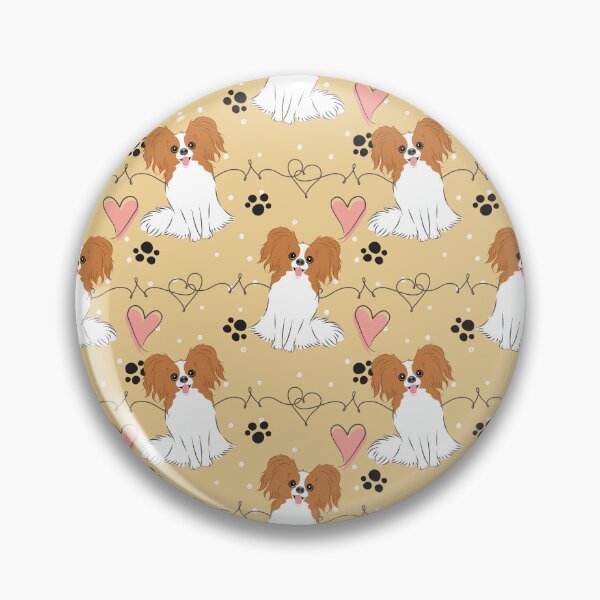 Item preview, LOVE Red White Papillon Dog designed and sold by Lulupainting.