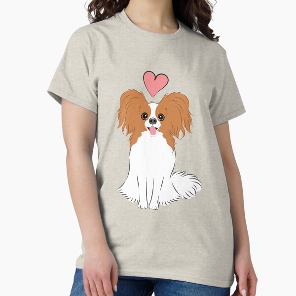Aperçu de l'œuvre LOVE Chien Papillon Rouge Blanc créée et vendue par Lulupainting.
