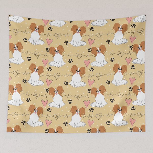 Item preview, LOVE Red White Papillon Dog designed and sold by Lulupainting.