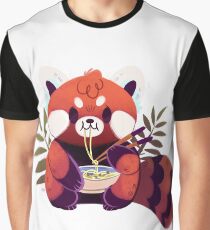 Red Panda Eating Ramen Graphic T-Shirt