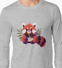 Red Panda Eating Ramen Long Sleeve T-Shirt