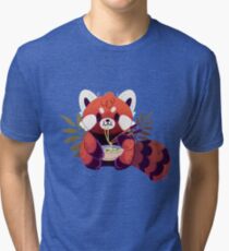 Red Panda Eating Ramen Tri-blend T-Shirt